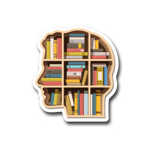 Book Brain Bookshelves Sticker