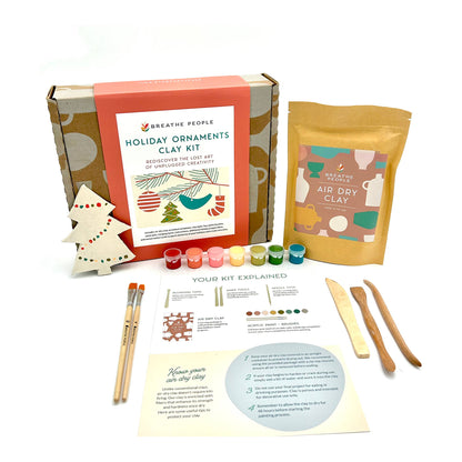 Holiday Ornaments Clay Making Activity Kit- Clay Kit for One