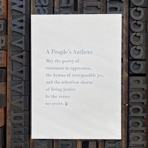 A People’s Anthem: Letterpress Print