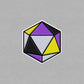 Holographic Nonbinary D20 Dice Waterproof LGBTQ+ Sticker