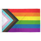 Progress LGBTQ+ Pride Flag: (L) 3ft x 5ft Single-Sided with Grommets