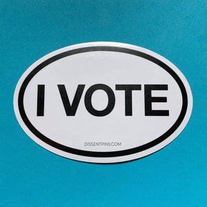 I Vote - Oval Eurostyle Car Sticker