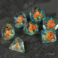 Orange + Blue Resin Mushroom Dice Set