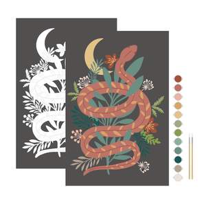 Floral Snake Meditative Art Paint by Number Kit: Paint by Number Kit