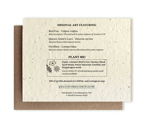 Thinking of You Fox Plantable Wildflower Seed Card