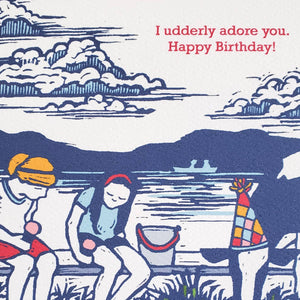 Birthday Ice Cream Greeting Card / I Udderly Adore You