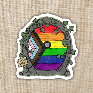 Gay Pride Fairy Door Sticker