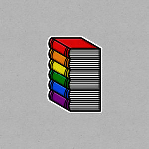 Queer Pile of Books Waterproof LGBTQ+ Sticker