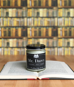 Mr Darcy Literary 9oz Glass Soy Valentine's Day Candle