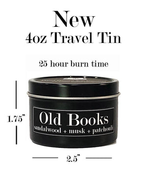 Old Books Sandalwood + Musk + Patchouli 4oz Soy Candle