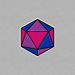 Holographic Bisexual D20 Dice Waterproof LGBTQ+ Sticker