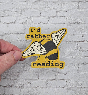 I'd Rather Be Reading Cute Bee Sticker for Book Worms