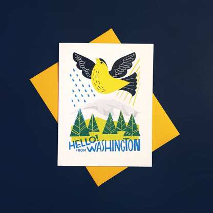 Hello from Washington State! - Souvenir Risograph Card