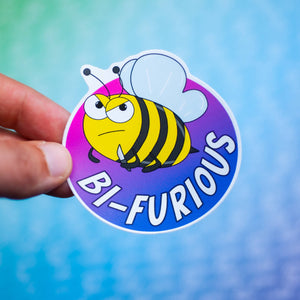 Bi-Furious bisexual pride LGBTQ+ sticker