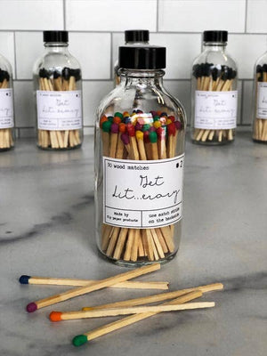 Rainbow Safety Matches in Apothecary Bottle