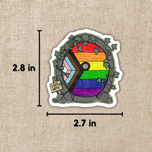 Gay Pride Fairy Door Sticker