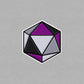 Holographic Asexual D20 Dice Waterproof LGBTQ+ Sticker