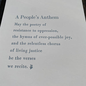 A People’s Anthem: Letterpress Print