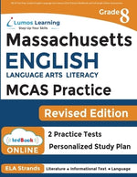 MCAS Test Prep: Grade 8 English Language Arts Literacy (ELA) Practice Workbook and Full-length Online Assessments: Next Generation Mas by Learning, Lumos