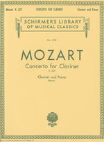 Mozart: Concerto for Clarinet, K. 622: For Clarinet and Piano by Mozart, Wolfgang Amadeus