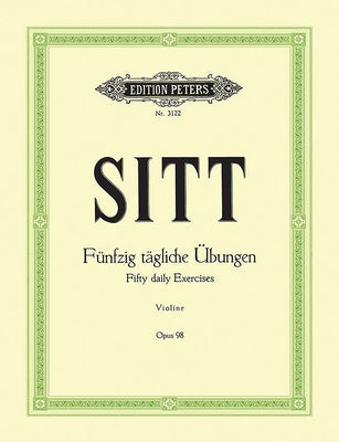 50 Daily Exercises for the Left Hand Op. 98 for Violin by Sitt, Hans