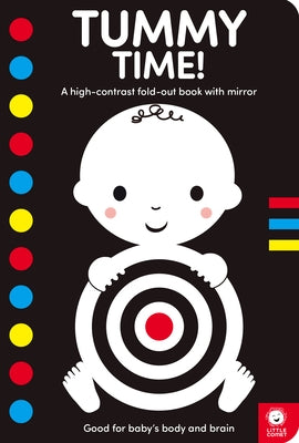Tummy Time!: A High-Contrast Fold-Out Book with Mirror for Babies by Books, Mama Makes