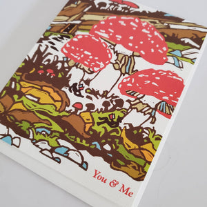 You & Me Mushroom Anniversary Love Greeting Card
