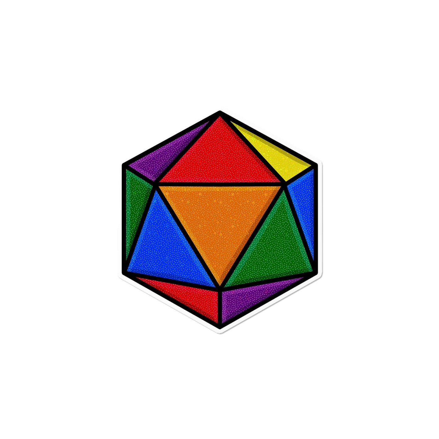 Holographic Gay D20 Dice Waterproof LGBTQ+ Sticker