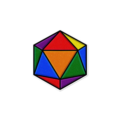 Holographic Gay D20 Dice Waterproof LGBTQ+ Sticker