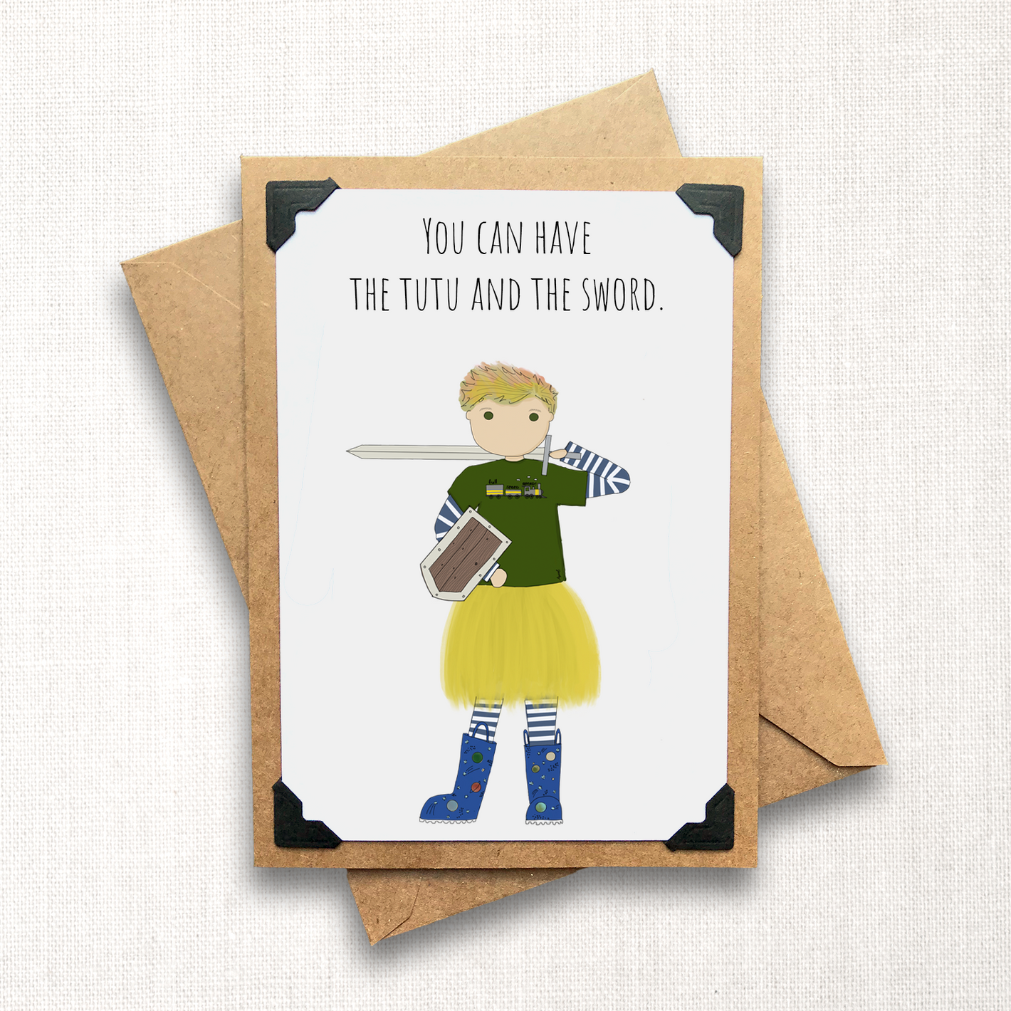 You Can Have the Tutu and the Sword Dude Note Card