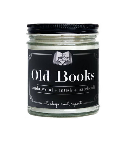 Old Books Scented 9oz Soy Candle Cedar + Leather + Musk