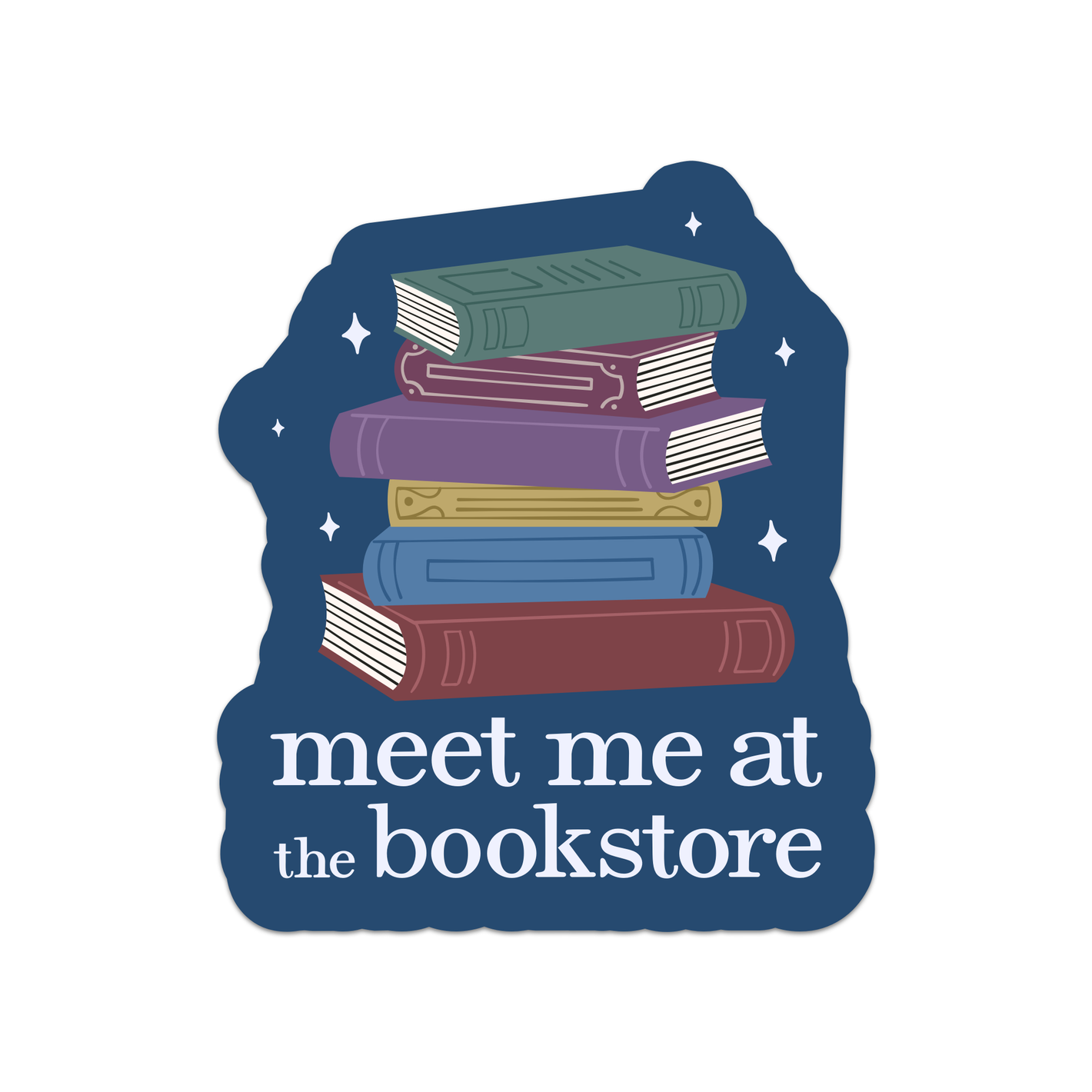 Meet Me At The Bookstore Sticker: Vinyl Sticker