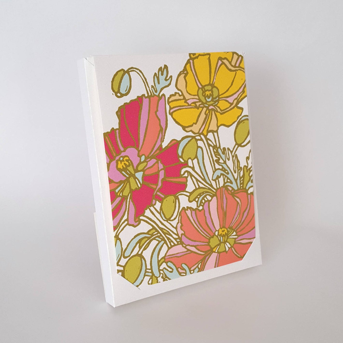 Icelandic Poppy Botanical Blank Notecard Set of 8