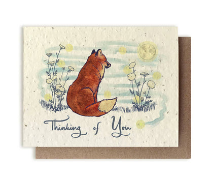 Thinking of You Fox Plantable Wildflower Seed Card