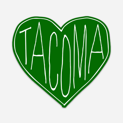 Tacoma Heart Sticker - Green