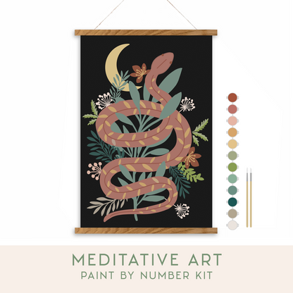 Floral Snake Meditative Art Paint by Number Kit: Paint by Number Kit