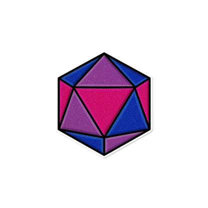 Holographic Bisexual D20 Dice Waterproof LGBTQ+ Sticker