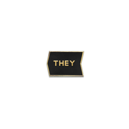 Mix + Match Magnetic Enamel Pronoun Badge Tiles Only: They / Black & Gold Tiles