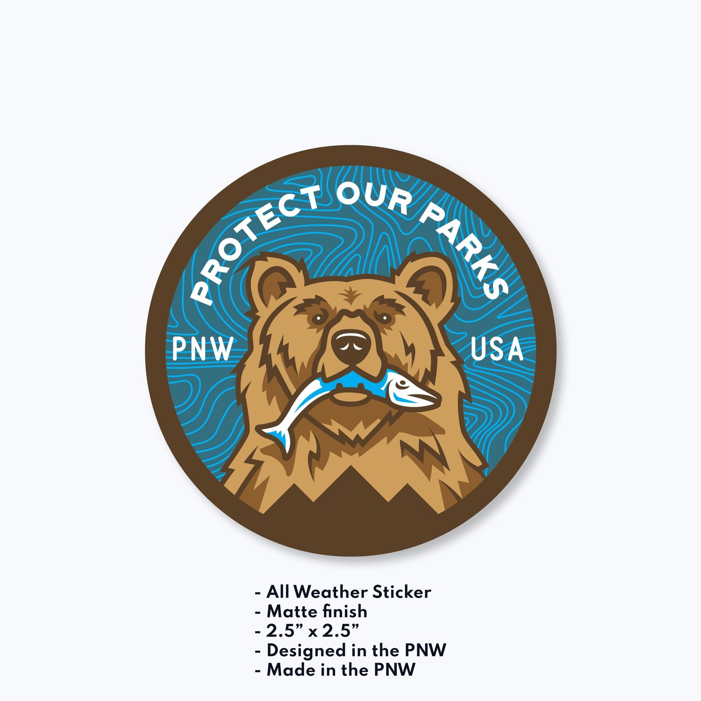 Protect Our Parks Bear PNW Sticker