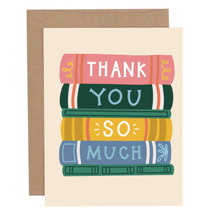 Thank You Book Stack Greeting Card