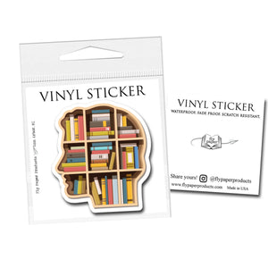 Book Brain Bookshelves Sticker