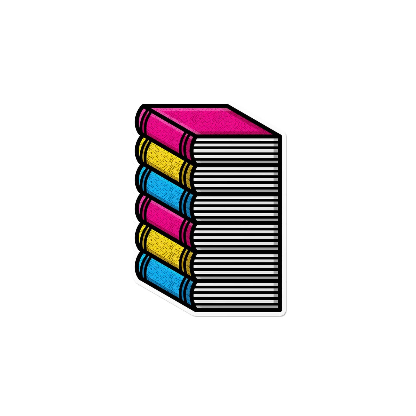 Pansexual Pile of Books Waterproof LGBTQ+ Sticker