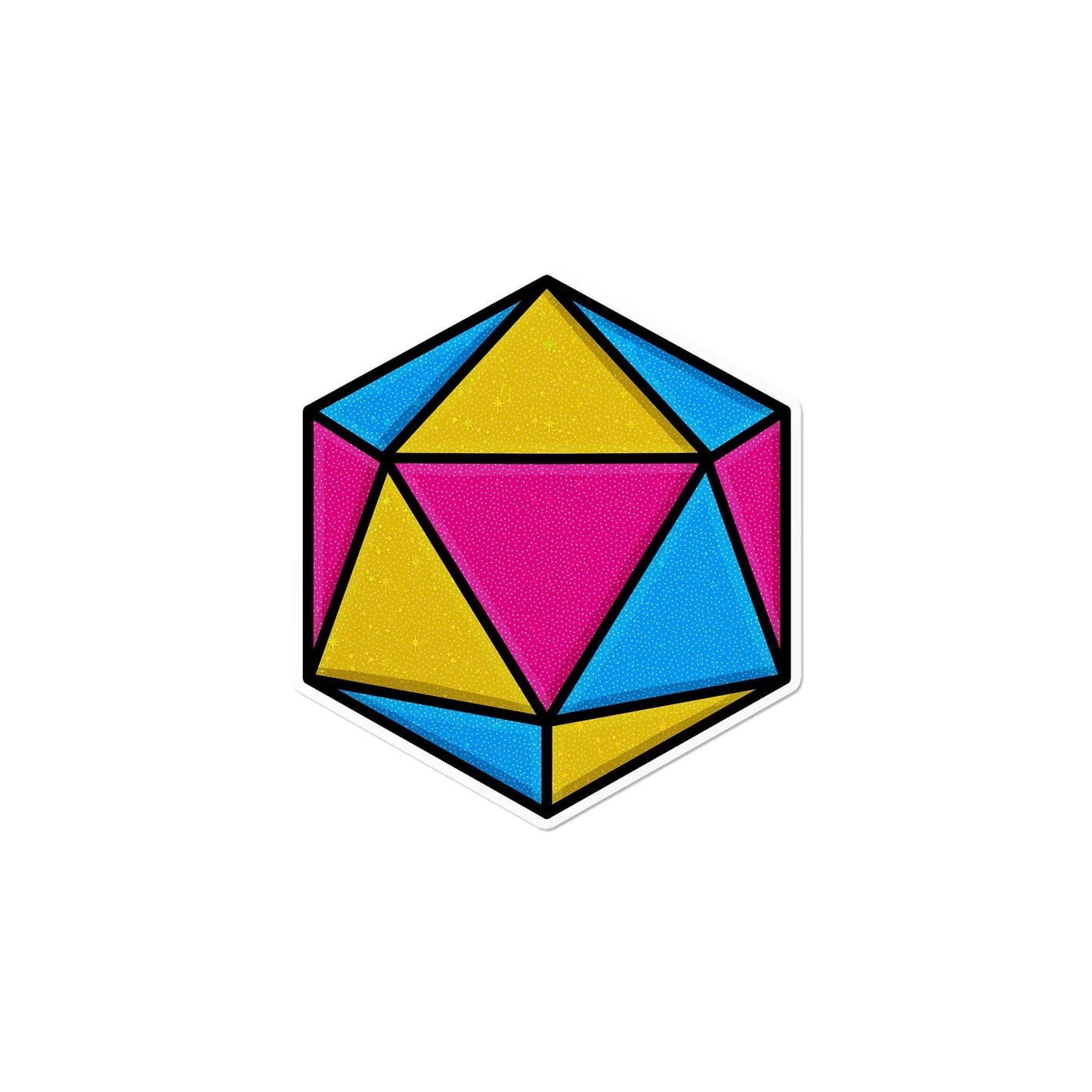 Holographic Pansexual D20 Dice Waterproof LGBTQ+ Sticker