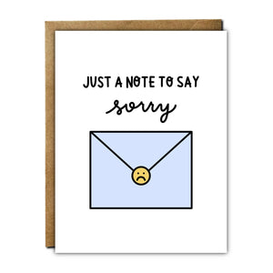 Just A Note To Say Sorry Greeting Card
