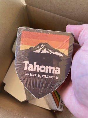 Mount Tahoma (Mount Rainier) Retro Badge Sticker