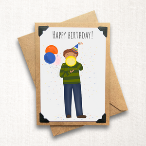 Happy Birthday Balloon Dude Note Card
