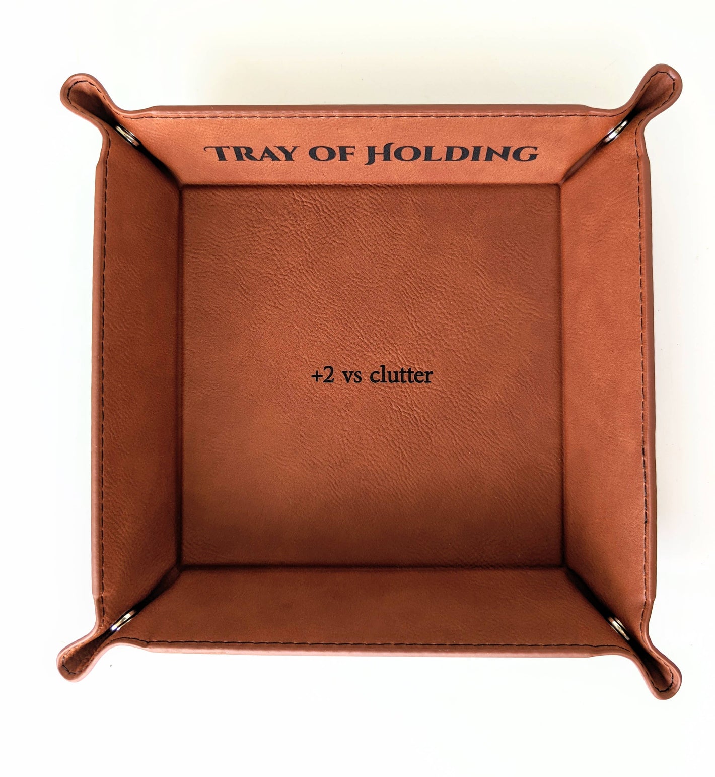 Tray of Holding - Vegan Leather Catchall Rolling Tray: Chestnut