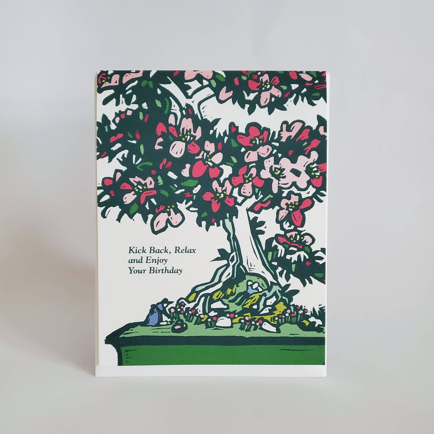 Spring Happy Birthday Japanese Bonsai Greeting Card