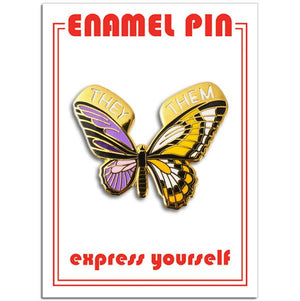 They/Them Trans Non-Binary Butterfly Pin