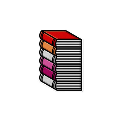 Lesbian Pile of Books Waterproof LGBTQ+ Sticker